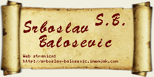 Srboslav Balošević vizit kartica